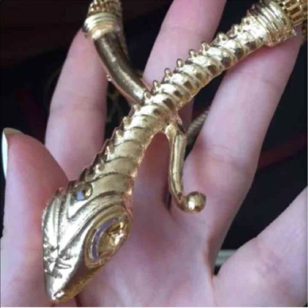 Anthropology Statement Snake Gold Necklace! NWTNew - Picture 2 of 4